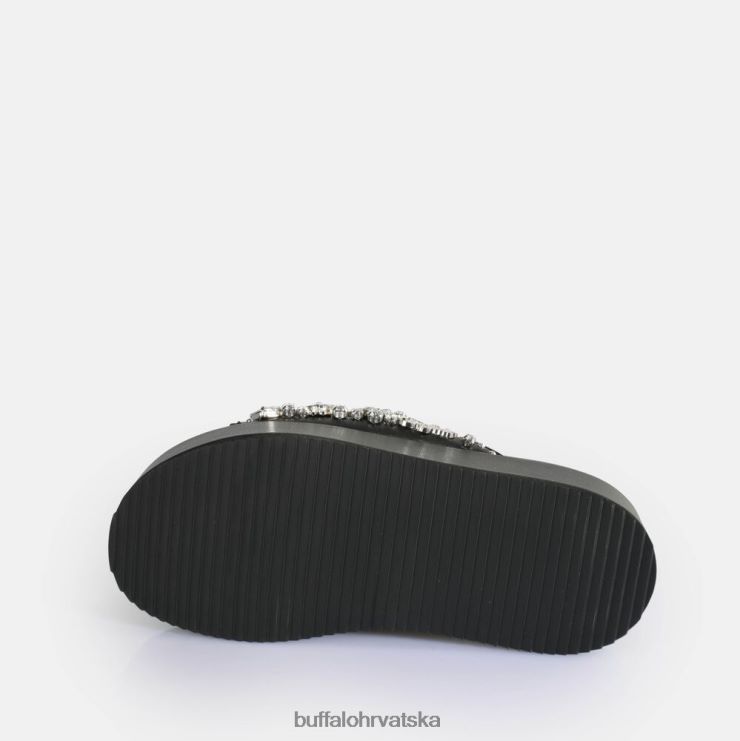 crno Buffalo noa glam klizne sandale s platformom veganske |slajdova TDD6T60